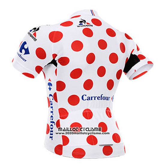 2015 Maillot Ciclismo Tour de France Blanc et Rouge  Manches Courtes et Cuissard